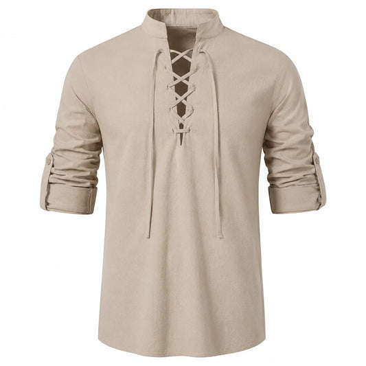 Caspian Men’s Relaxed-Fit Lace-Up Shirt