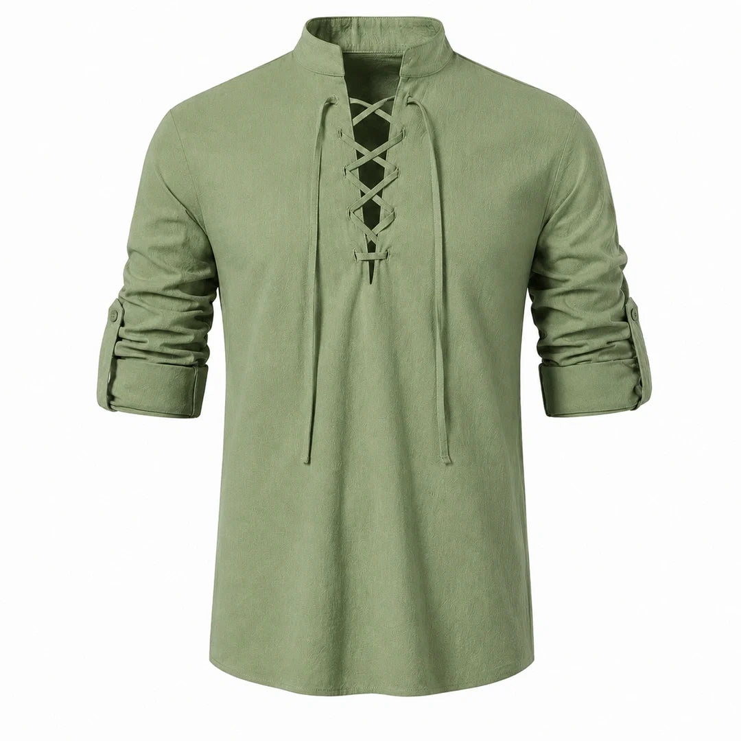 Caspian Men’s Relaxed-Fit Lace-Up Shirt